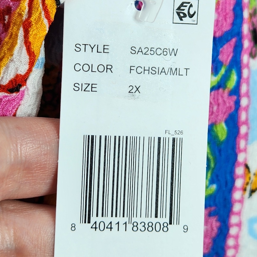 Vibrant Patchwork Floral Button-Front Blouse - Pink & Yellow - Picture 4 of 8